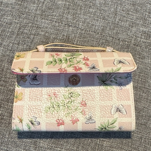 Floral Pastel Clutch with Wristlet - Picture 1 of 8